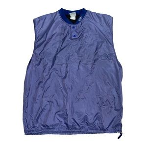 Vintage Rawlings Vest Sleeveless Men’s Blue 1/4 Button Baseball Windbreaker XL